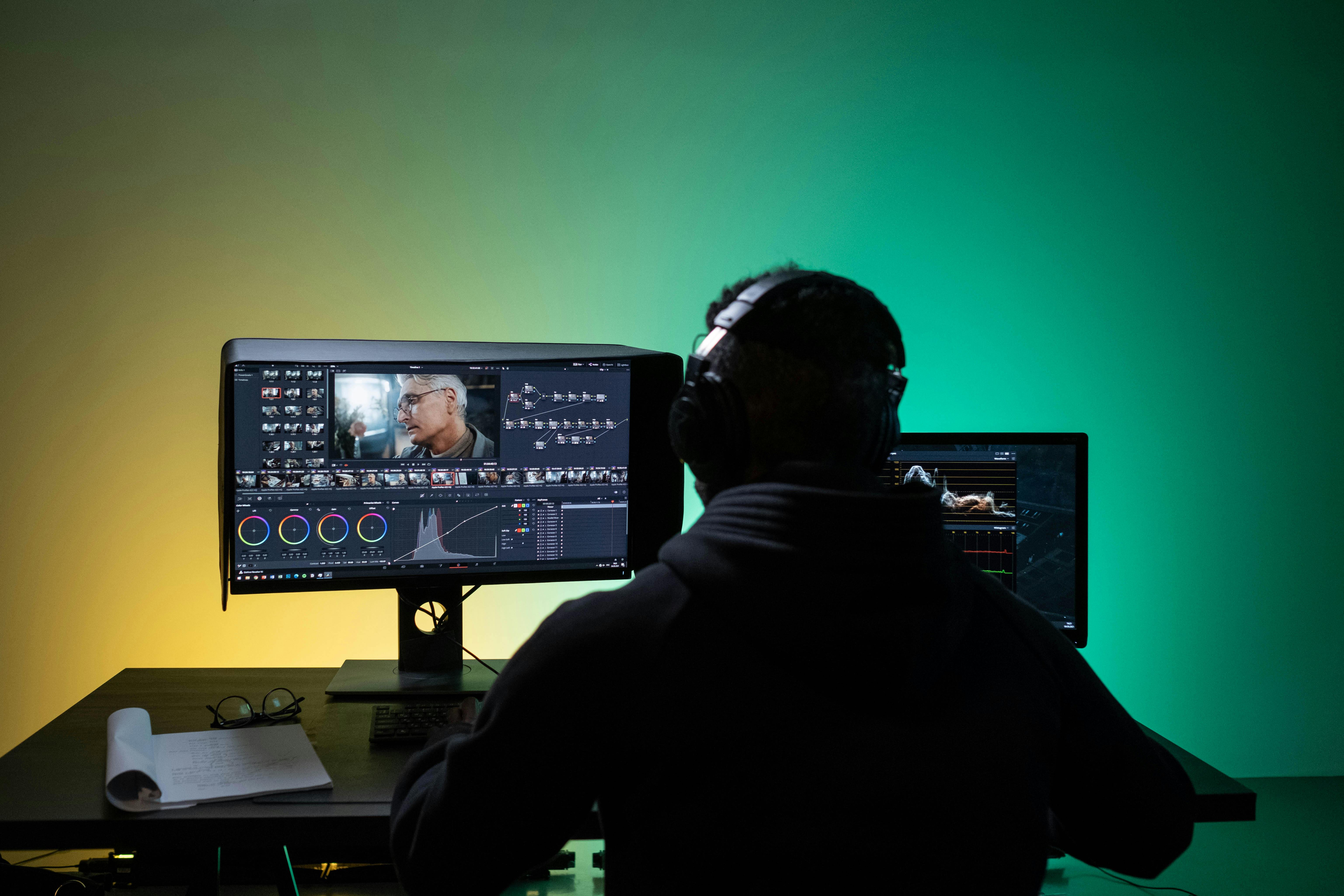 Faceless Videos Fair Use Hacks Person on computer making videos: learn more about faceless videos and fair use hacks